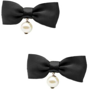 Fashion Black Ivory Red Green Grey Bow Faux Pearl Ball Wedding Bridal Shoe Clips Pair OfficeGirl Shoe Buckle