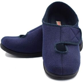 W&LESVAGO Wide Width Diabetic Slippers, Easy On Off Closure Shoes for Elderly Men's Edema Foot