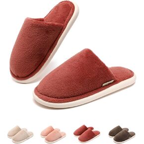 Slippers for Women Men, Warm Fuzzy House Slippers for Women Men, Indoor Bedroom Memory Foam Slippers, Closed-toe Lightweight Thick Sole Slip-on