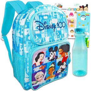 Disney Backpack for Girls Featuring Moana, Minnie Mouse, Frozen, and More - Bundle with 16" Disney Backpack, Water Bottle, Stickers, More | Disney Backpack for Kids, Adults