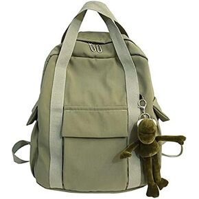New Solid Color Waterproof Backpack Simple School Bag Casual Backpack Travel Bag School Backpack (Black)