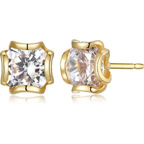 Morgan & Paige 925 Sterling Silver Cubic Zirconia Cubic Zirconia Flower Basket Hypoallergenic Stud Earrings for Women