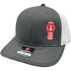 Kenworth Richardson 112 Charcoal & White Embroidered Snapback Trucker Mesh Hat