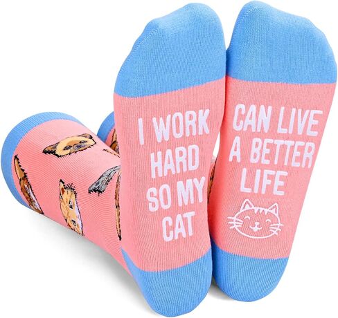 sockfun Funny Cat Gifts for Cat Lovers Cat Lover Gifts for Women, Novelty Fun Cat Socks Crazy Silly Socks Girls Mom Wife in Saudi Arabia