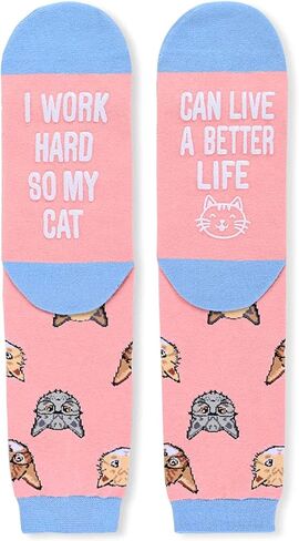 sockfun Funny Cat Gifts for Cat Lovers Cat Lover Gifts for Women, Novelty Fun Cat Socks Crazy Silly Socks Girls Mom Wife in Saudi Arabia
