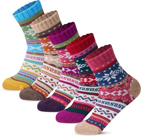 Giggling Getup Women Winter Socks, Warm Thick Soft Wool Crew Socks for Christmas, Holiday, Birthday Gift in Kuwait