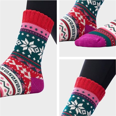Giggling Getup Women Winter Socks, Warm Thick Soft Wool Crew Socks for Christmas, Holiday, Birthday Gift in Kuwait