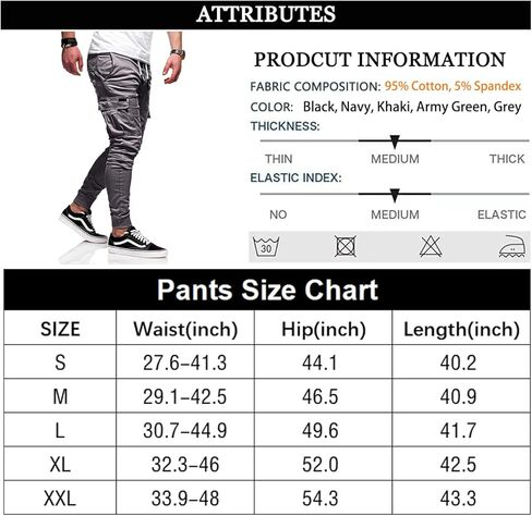 سراويل رياضية للرجال من WZIKAI، سراويل رياضية قطنية عصرية للشحن سراويل طويلة رياضية in Kuwait