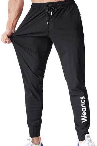 Wearics Men's Gym Running Trousers Workout Jogger Sweatpants with Zipper Pockets in Saudi Arabia