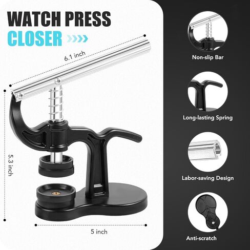 OAMCE Watch Press Tool Set - 14pcs Watch Back Case Closer Repair Kit for Watch Covers, Includes 18 to 50mm Fitting Models for Back Case Closure in Watch Press Set in Kuwait
