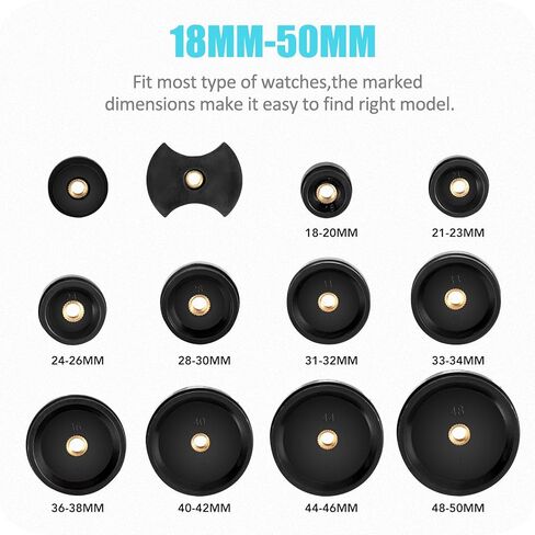 OAMCE Watch Press Tool Set - 14pcs Watch Back Case Closer Repair Kit for Watch Covers, Includes 18 to 50mm Fitting Models for Back Case Closure in Watch Press Set in Kuwait