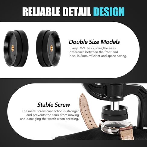 OAMCE Watch Press Tool Set - 14pcs Watch Back Case Closer Repair Kit for Watch Covers, Includes 18 to 50mm Fitting Models for Back Case Closure in Watch Press Set in Kuwait