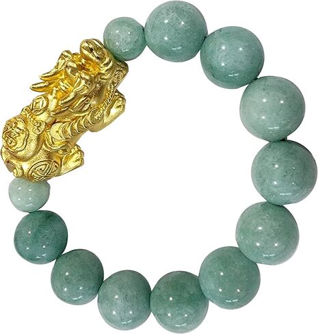 سوار تايلاندي من Heavens Tvcz للنساء والرجال من اليشم مجوهرات الحظ السعيد الحقيقي 99.99% من الفضة النقية مع أساور ذهبية اللون على طراز فنغ شوي. in Kuwait