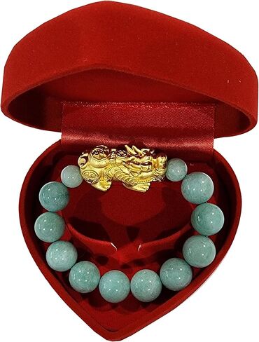 سوار تايلاندي من Heavens Tvcz للنساء والرجال من اليشم مجوهرات الحظ السعيد الحقيقي 99.99% من الفضة النقية مع أساور ذهبية اللون على طراز فنغ شوي. in Kuwait