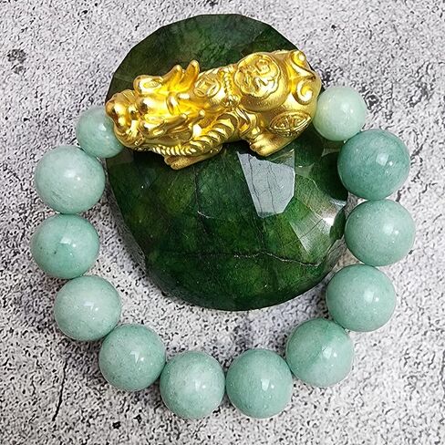 سوار تايلاندي من Heavens Tvcz للنساء والرجال من اليشم مجوهرات الحظ السعيد الحقيقي 99.99% من الفضة النقية مع أساور ذهبية اللون على طراز فنغ شوي. in Kuwait