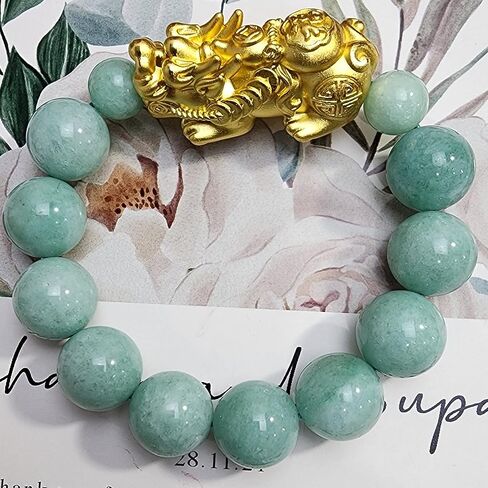 سوار تايلاندي من Heavens Tvcz للنساء والرجال من اليشم مجوهرات الحظ السعيد الحقيقي 99.99% من الفضة النقية مع أساور ذهبية اللون على طراز فنغ شوي. in Kuwait