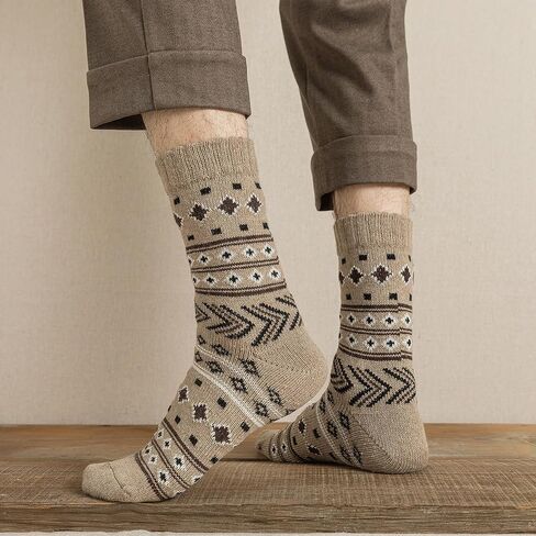 TAXCAIX 5 Pack Winter Socks For Men Women Couple Socks Thick Warm Soft Free Size 6-11 in Kuwait