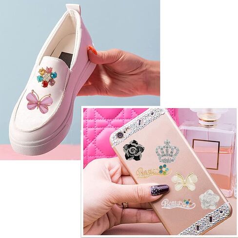 bubble slide charms for girls women adults kids teen bling bubble slides charms designer Shoe charms for bubble slides rhinestone crystal diamond gold cute flower butterfly jewelry charms for slides decoration in Saudi Arabia