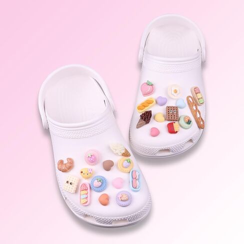 WORBSS 26pcs Shoes Charms Decoration Set for Women Girls Diy Shoes Accessories with Buttons for Croc Clog Sandals Birthday Teen Party Bset Gifts in Kuwait