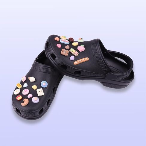 WORBSS 26pcs Shoes Charms Decoration Set for Women Girls Diy Shoes Accessories with Buttons for Croc Clog Sandals Birthday Teen Party Bset Gifts in Kuwait