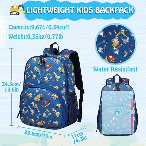 Kasqo Toddler Backpack, Water Resistant Preschool Kids Bookbag Kindergarten Daycare Schoolbag for Boys and Girls 3-6 Years,Black Dinosaur in Kuwait