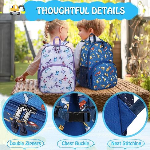 Kasqo Toddler Backpack, Water Resistant Preschool Kids Bookbag Kindergarten Daycare Schoolbag for Boys and Girls 3-6 Years,Black Dinosaur in Kuwait