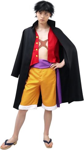 DAZCOS US Size Anime Cosplay Black Cloak Wano Country Anime Costume for Men's Halloween in Saudi Arabia