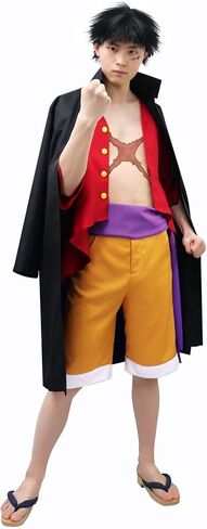 DAZCOS US Size Anime Cosplay Black Cloak Wano Country Anime Costume for Men's Halloween in Saudi Arabia