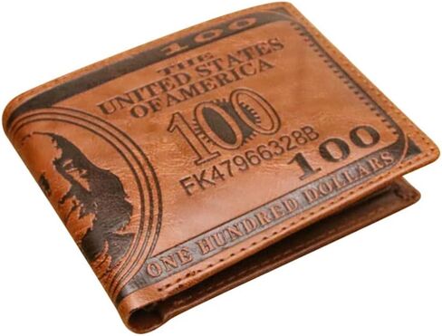 GALPADA 3 Pcs US Dollar Bill Money Bifold 100 Dollar Wallet U Leather Credit Card Photo Holder for Men And Women Dark Coffee, Coffee, Fashion in Kuwait