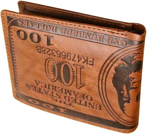 GALPADA 3 Pcs US Dollar Bill Money Bifold 100 Dollar Wallet U Leather Credit Card Photo Holder for Men And Women Dark Coffee, Coffee, Fashion in Kuwait