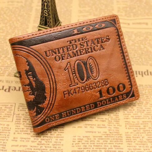 GALPADA 3 Pcs US Dollar Bill Money Bifold 100 Dollar Wallet U Leather Credit Card Photo Holder for Men And Women Dark Coffee, Coffee, Fashion in Kuwait