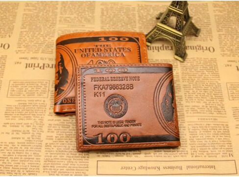GALPADA 3 Pcs US Dollar Bill Money Bifold 100 Dollar Wallet U Leather Credit Card Photo Holder for Men And Women Dark Coffee, Coffee, Fashion in Kuwait