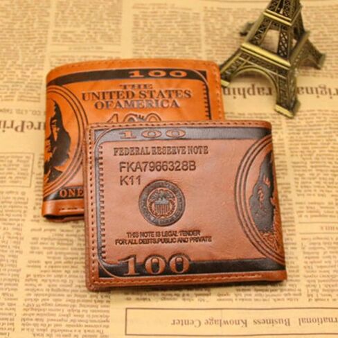GALPADA 3 Pcs US Dollar Bill Money Bifold 100 Dollar Wallet U Leather Credit Card Photo Holder for Men And Women Dark Coffee, Coffee, Fashion in Kuwait