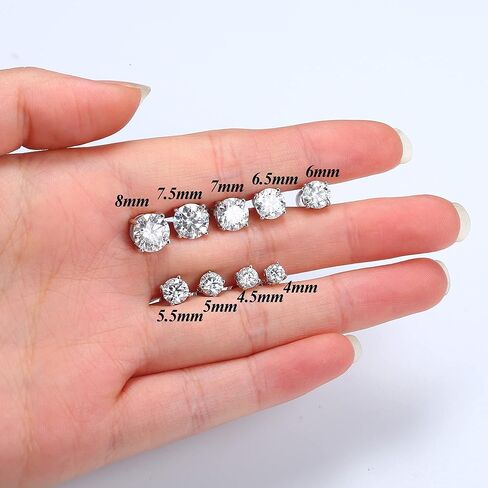 أقراط CASSIECA مويسانيتي مرصعة 0.6 قيراط - 4 قيراط D اللون VVS1 أقراط ألماس مستديرة رائعة ومطلية بالذهب الأبيض عيار 18 قيراط وأقراط مويسانيتي من الفضة الإسترليني عيار 925 in Kuwait