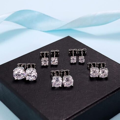 أقراط LZQIFA مويسانيتي للنساء والرجال والفتيات، أقراط ألماس مصنوعة في المختبر، مطلية بالذهب الأبيض عيار 18 قيراط 0.6 قيراط - 4 قيراط مجوهرات مويسانيتي in Kuwait