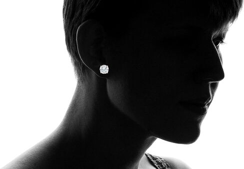14K Gold 3MM-8MM Round Basket Setting CZ Stud Earrings - Available in White, Yellow, or Rose in Saudi Arabia