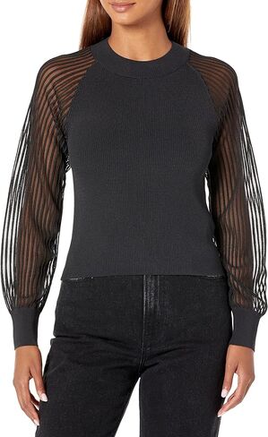 Club Monaco womens Sheer Sleeve Sweater Pullover Sweater in Saudi Arabia