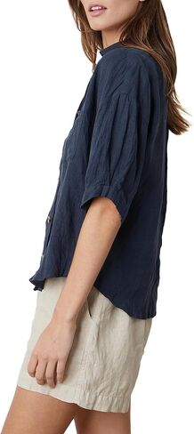 Velvet by Graham & Spencer Women's Maria Woven Linen Camp Shirt in Saudi Arabia
