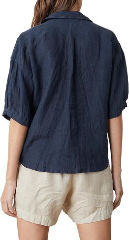 Velvet by Graham & Spencer Women's Maria Woven Linen Camp Shirt in Saudi Arabia
