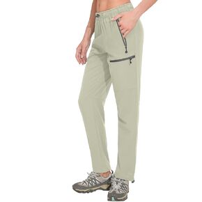 بنطال Mapamyumco النسائي للمشي لمسافات طويلة خفيف الوزن وسريع الجفاف، سروال كارجو قابل للتمدد للسفر، جيوب بسحاب، خصر مرن in Kuwait