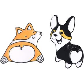 2Pcs Cute Cartoon Dog Brooch Husky Shiba Inu Animal Pin Enamel Pin Metal Lapel Badge Pin Gift for Backpacks Badges Hats Bags for Women Girls Kids, Metal, no gemstone in Kuwait