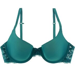 Women's Underwire Padded Micro & Lace Convertible Strap Everyday T-Shirt Bra