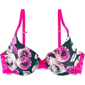 Women's Underwire Padded Micro & Lace Convertible Strap Everyday T-Shirt Bra