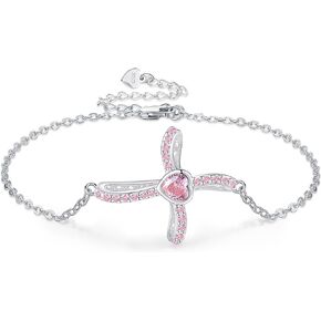 HUKKUN Ladybug/Cow/Cross/Autism Awareness Bracelet for Women Sterling Silver Adjustable Bracelet Jewelry Gift for Girls Daughter Wife