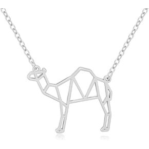 Geometric Origami Camel Pendant Necklace Desert Animal Jewelry