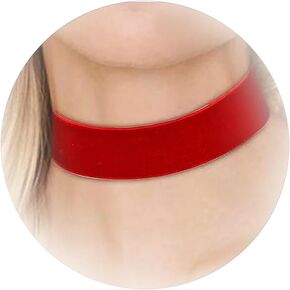 Dcfywl731 Red Choker Necklace Black Adjustable Leather Choker Collar Soft Gothic Velvet Chokers Necklace Jewelry for Women Teen Girls