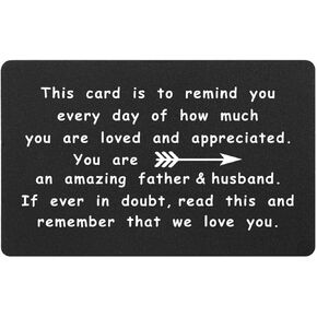 محفظة للزوج، بطاقة إدخال من الزوجة، محفظة معدنية منقوشة، بطاقة عيد ميلاد للزوج (الأب والزوج) in Kuwait