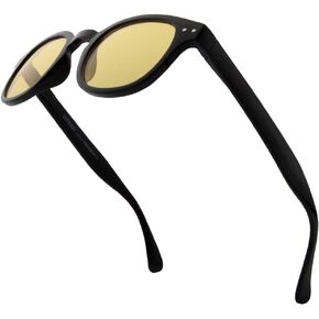 VITENZI Night Vision Glasses for Men and Women Anti Glare Safety for Night Day Driving HD Yellow Tinted Sunglasses Lucca