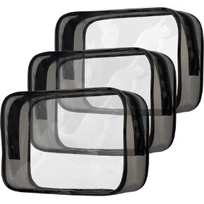 Clear Toiletry Bag, 3 Pack Clear Makeup Bag, Clear Travel Bags for Toiletries, Clear Toiletry Bags for Traveling, Clear Cosmetic Bag, Quart Size Travel Bag Tsa Approved, Clear Makeup Bags With Zipper in Kuwait