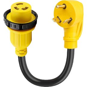 HOZHEM 30 Amp to 20 Amp Adapter 110V RV Distribution Adapter, NEMA TT-30P Male to 3X 5-15R/5-20R Female, ETL Listed RV Generator Household Outlet, 1.6 FT